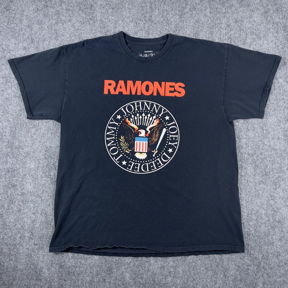 Y2K Ramones T Shirt Mens Medium Black Graphic Presidential Seal Logo Tee